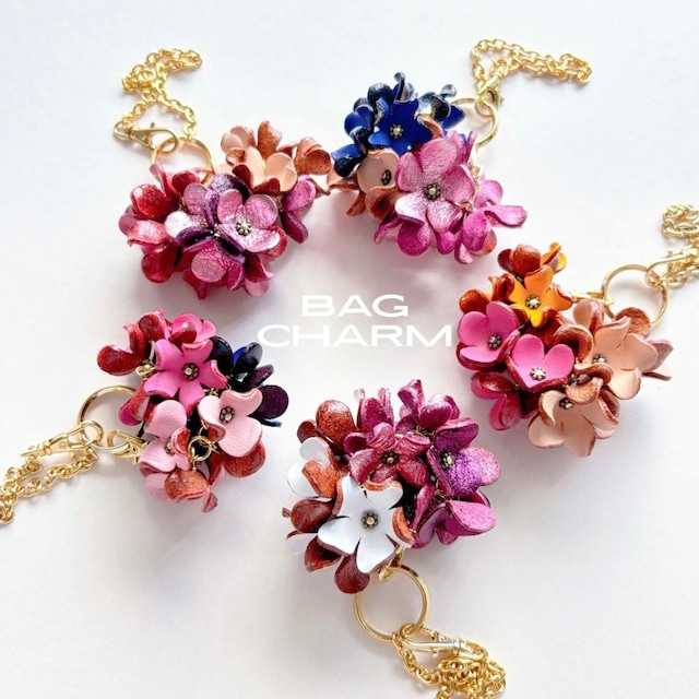 【各1点商品】 パスケース付きフラワーレイ2Wayバッグチャーム(pink color)