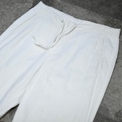 linen x cotton easy pants white