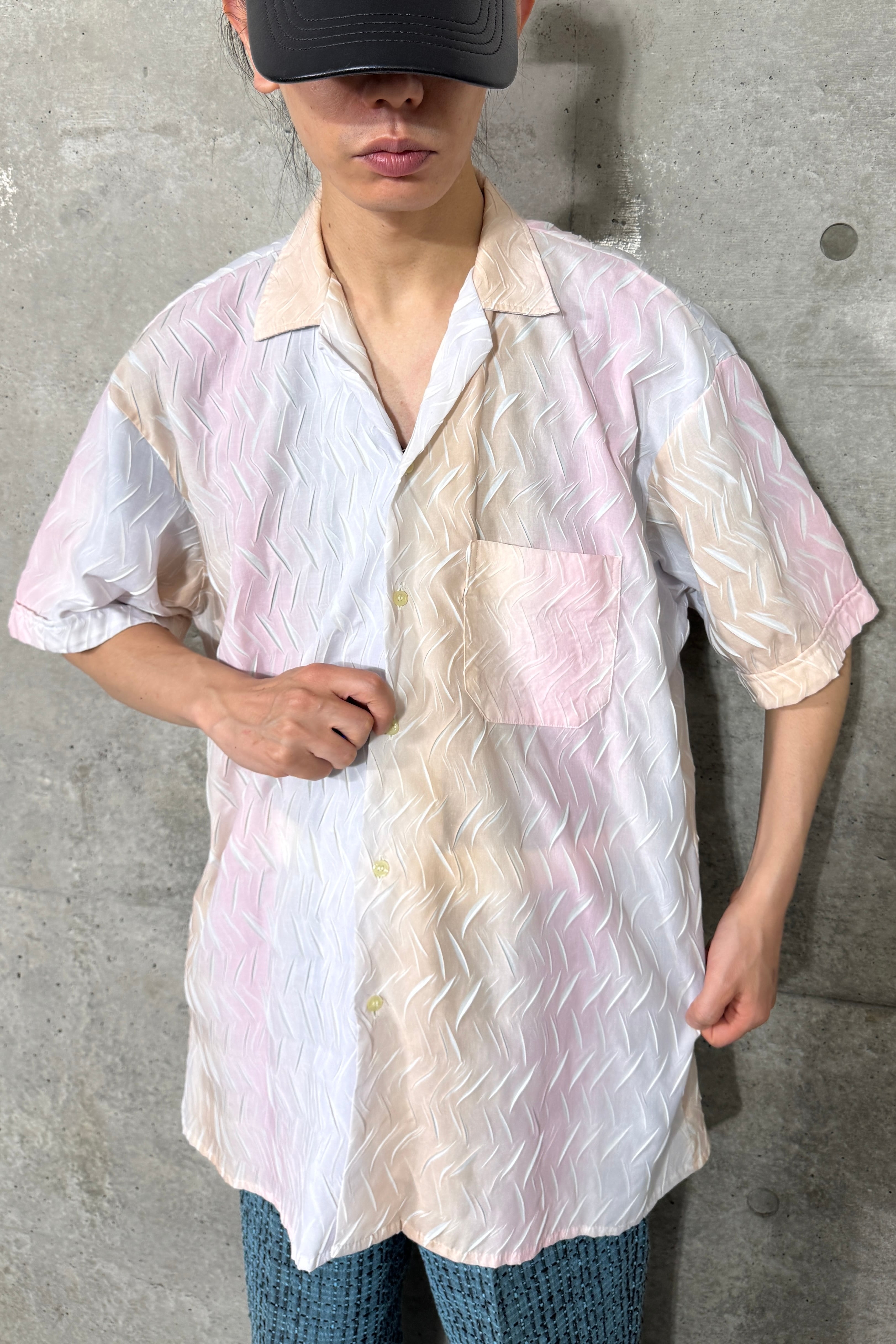 "ENGLAND" vintage uneven fabric shirt