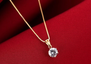 ジルコニア necklace "gold"【0.8カラット】czn1-gd