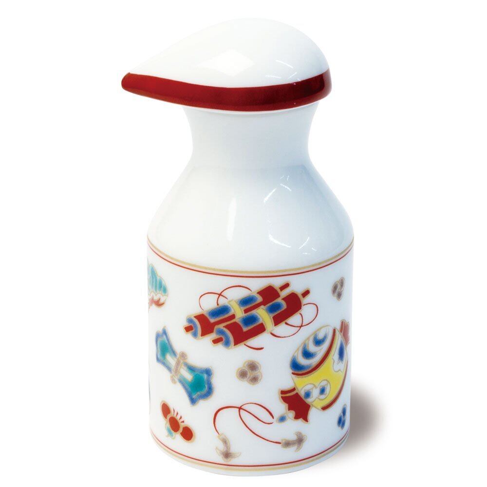 茶道具 乾山写 金彩 竹絵 水指 宮川香雲 共箱 茶会 京焼 棚 作家物