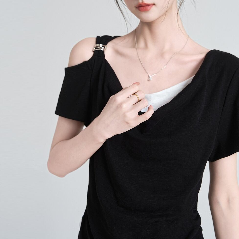 asymmetry shoulder tops / l0661