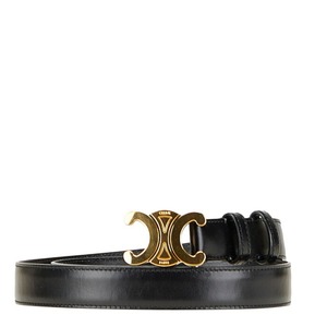 セリーヌ トリオンフ ベルト サイズ：80 ブラック ゴールド レザー メンズ CELINE 【中古】