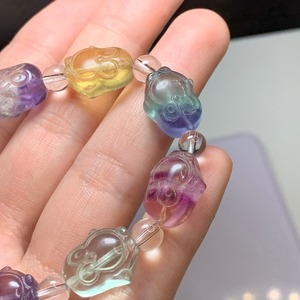 5.カラフルペンギン☆フローライト ブレスレット