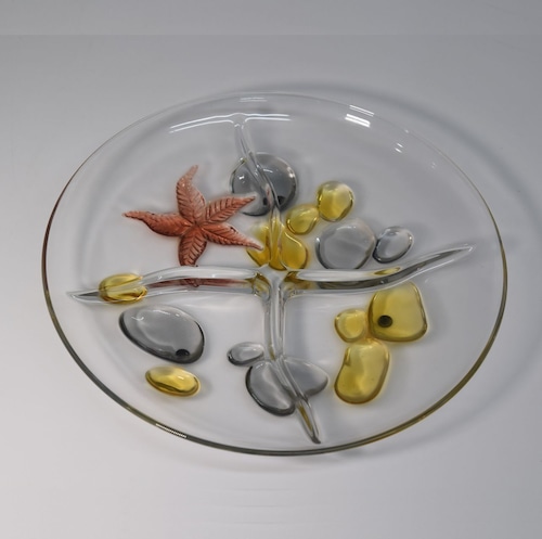 創作硝子　硝子のプレート　海の宝もの　飾り皿