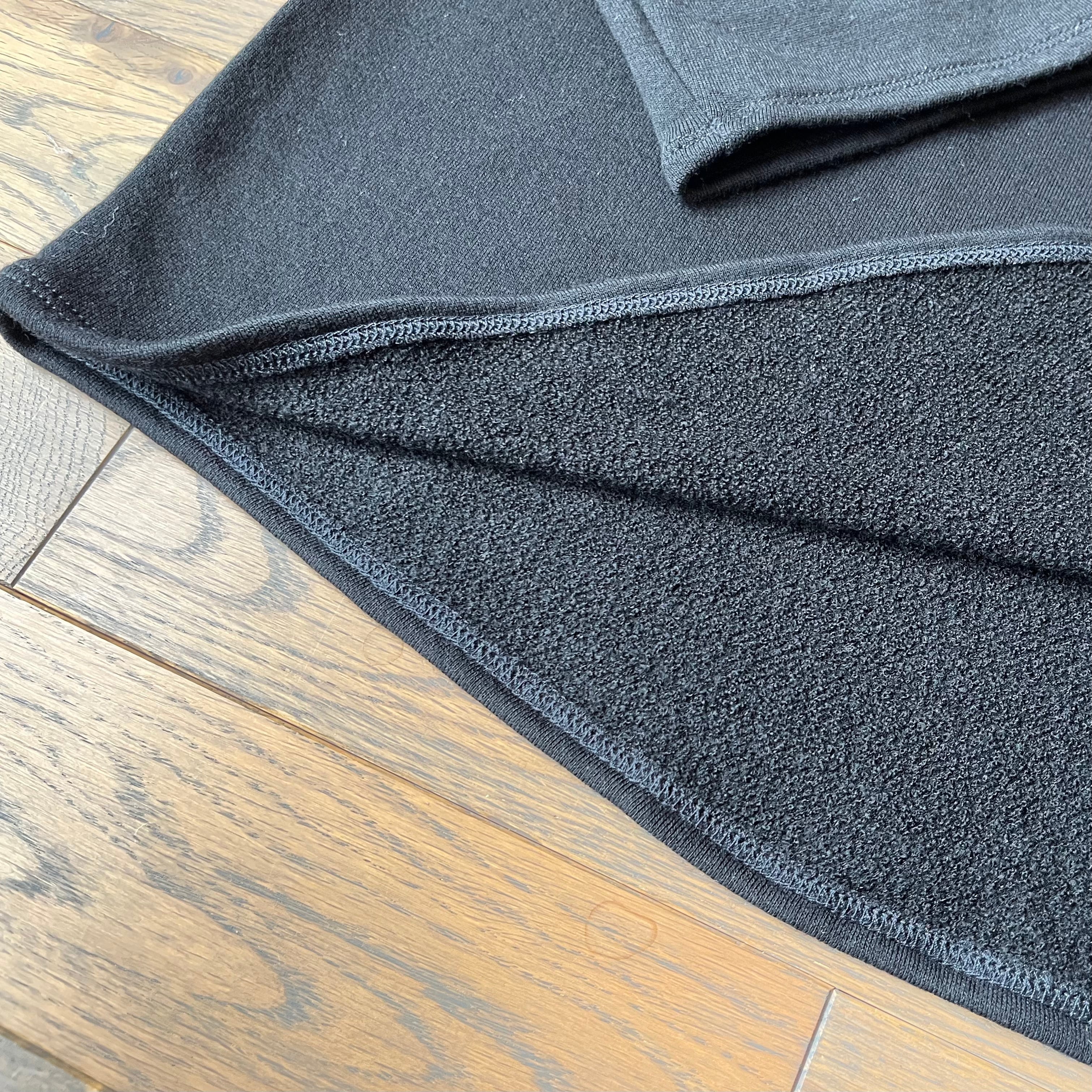 MITTAN T-14 スーパー120's ウール裏毛モックネック 黒 | Routes*Roots