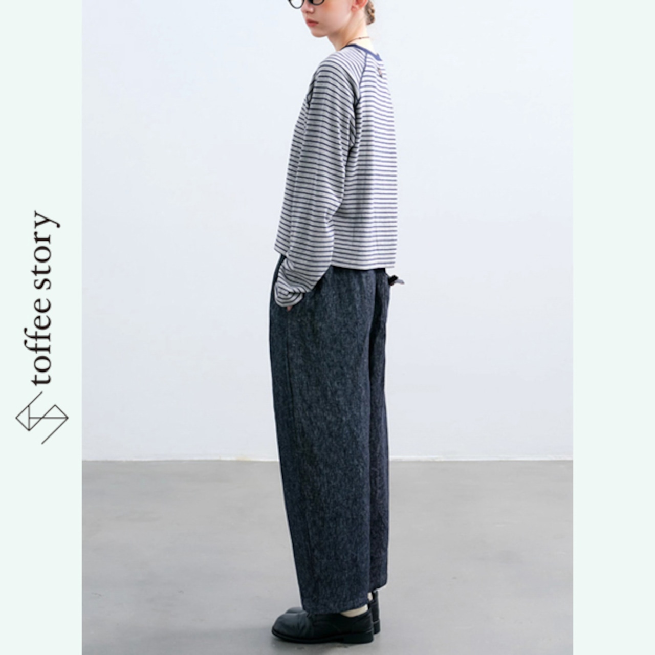 【2color】午後のリズムに溶けるボーダーTシャツ 《P0260》