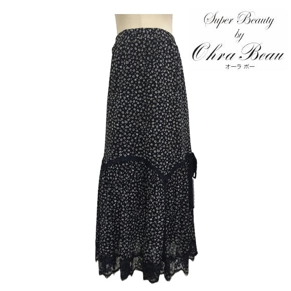 美品✨スーパービューティー 黒 フリル ワンピース SUPERBEAUTY