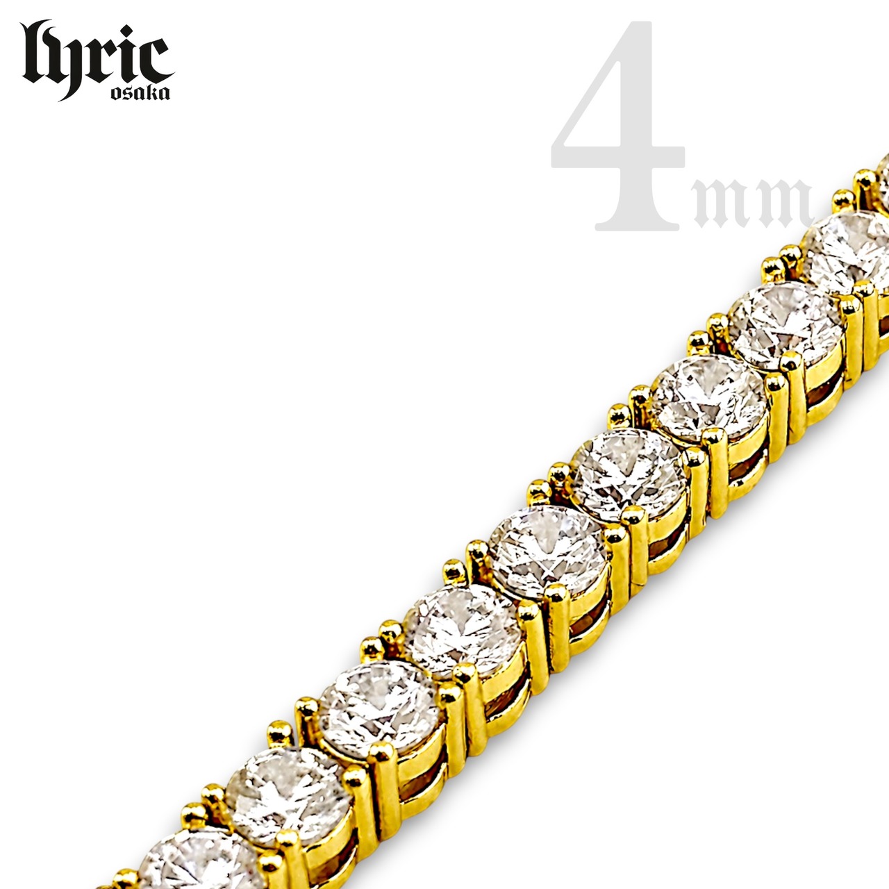 4mm 20cm luxury tennis bracelet gold