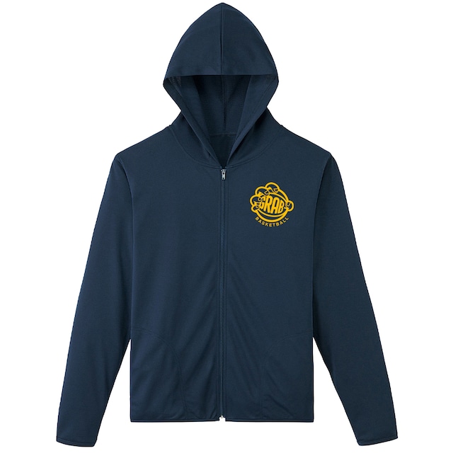 BACK LOGO DRY ZIP UP HOODIE (navy/yellow)