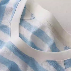 ボーダー柄ロングスリーブシャツ   F0023