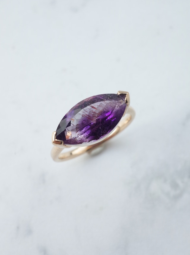 Bi-colour Amethyst Marquise Ring