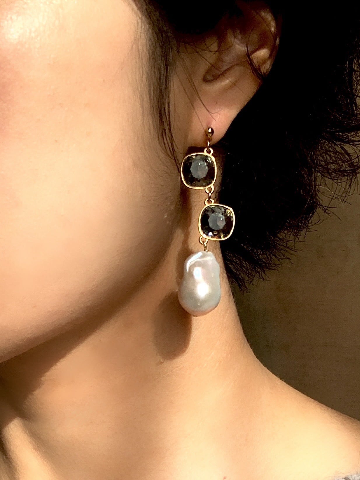 crystal grass pearly earrings | La Chiave online shop