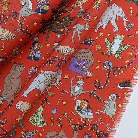 ◆輸入 リバティ LIBERTY タナローン Liberty Christmas Red リバティクリスマス レッド 約130×50cm