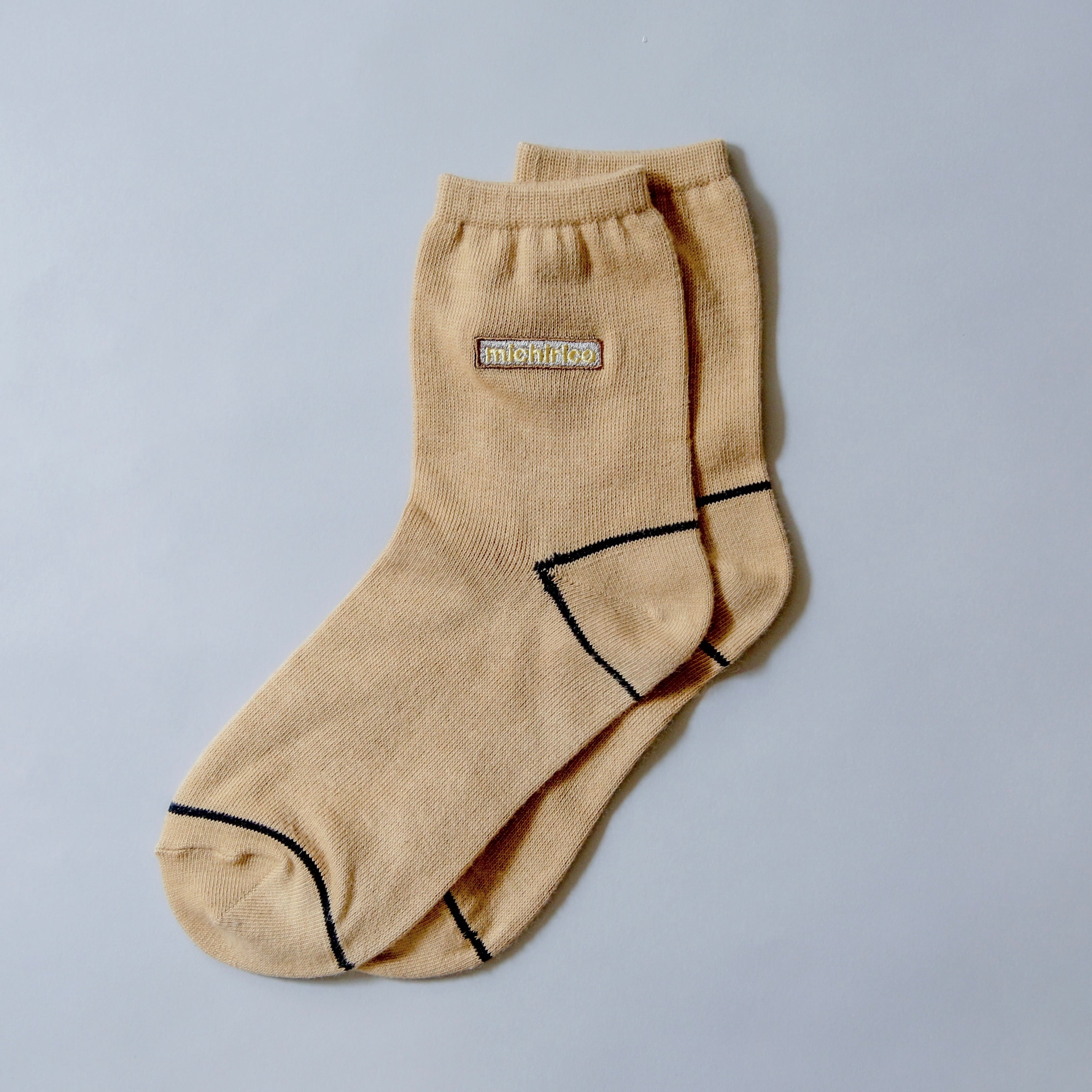 《michirico 2023SS》michirico 刺繍 socks / beige
