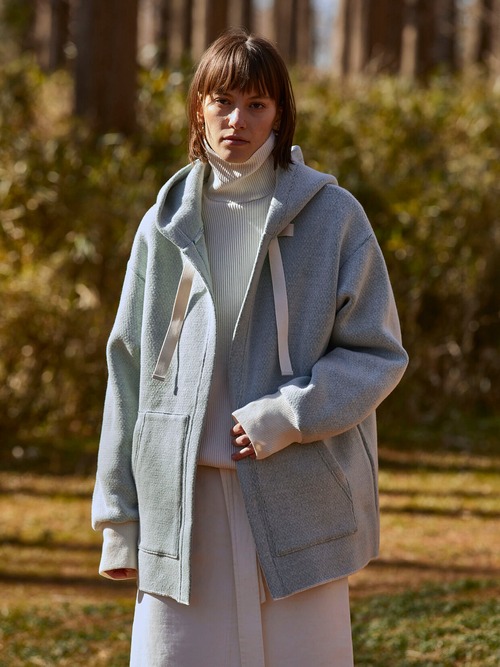 POSTELEGANT " Cotton Cashmere Knit Hoodie ( Mix Green ) "