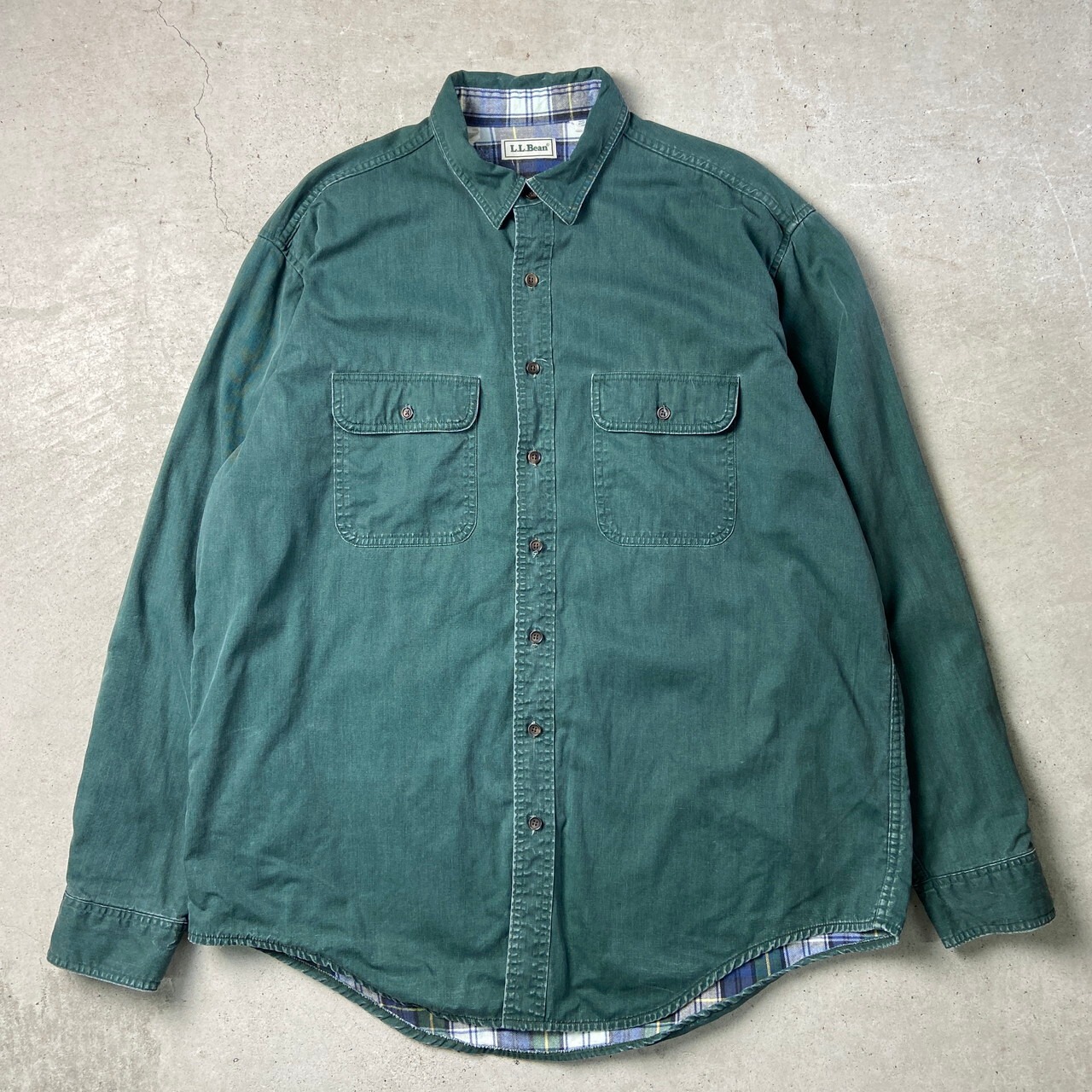 90年代 カナダ製 L.L.Bean エルエルビーン 長袖 フランネルラインド 