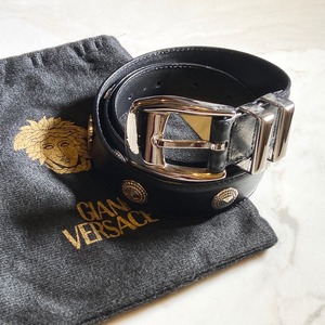 VERSACE decorated leather belt