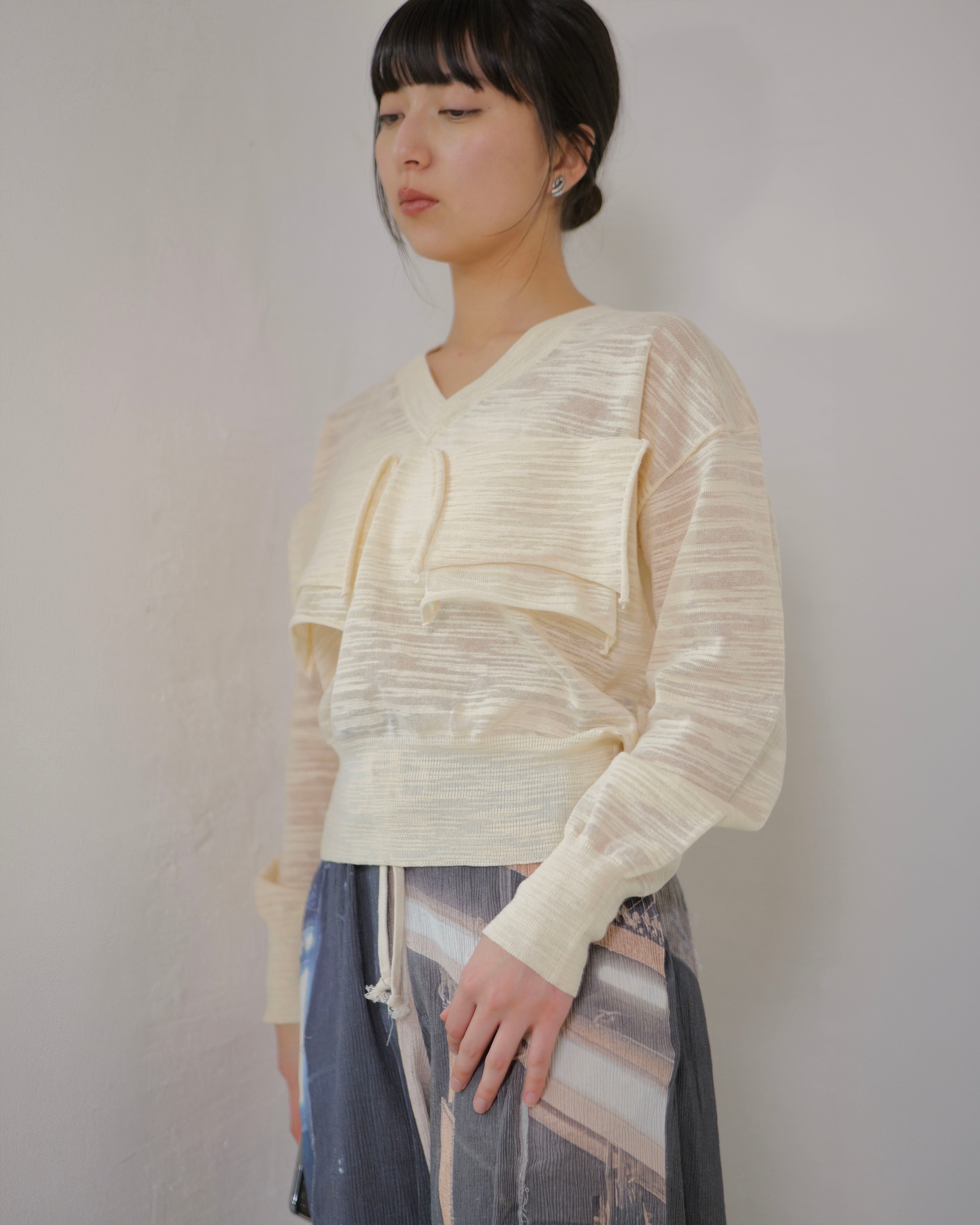 kotoha yokozawa - TD V-NECK SHEER KNIT ：Banana｜シアー／Vネック