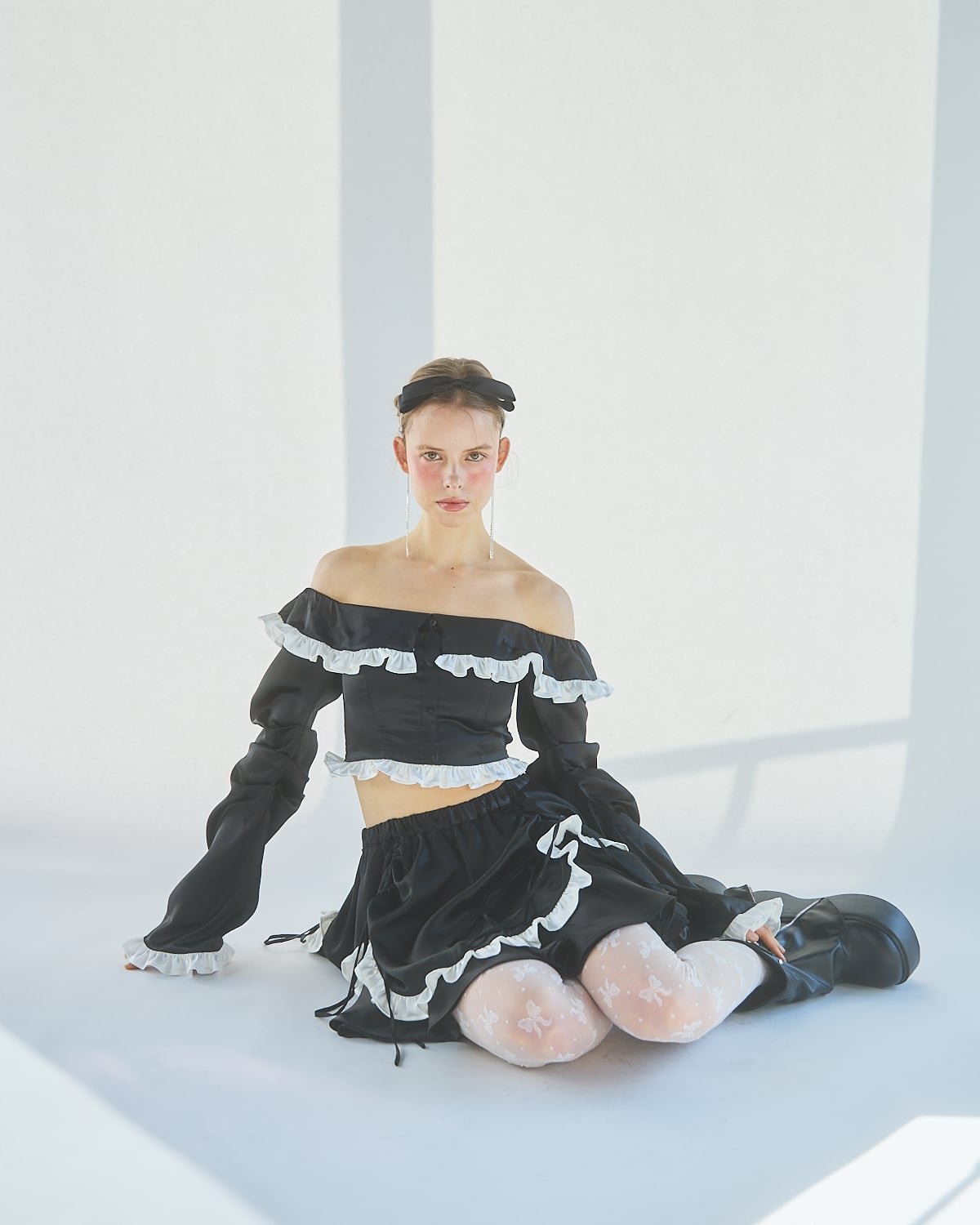 S/S バイカラーサテンミニスカート | lilLilly official webstore