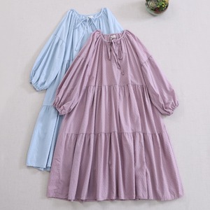 4色／細リボンギャザーワンピース ・9429