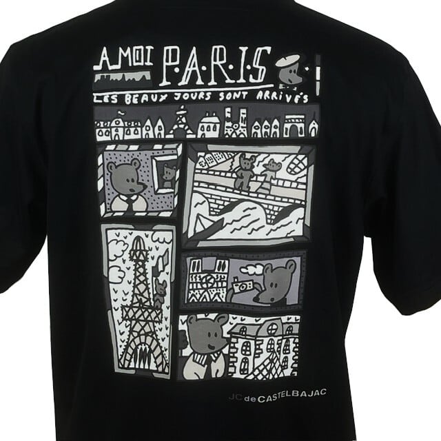 カステルバジャック CASTELBAJAC クマ柄バックプリント半袖Tシャツ