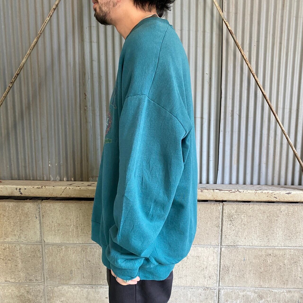 正規 A1373古着 ロンT 水色 90s Y2K グッドデザイン