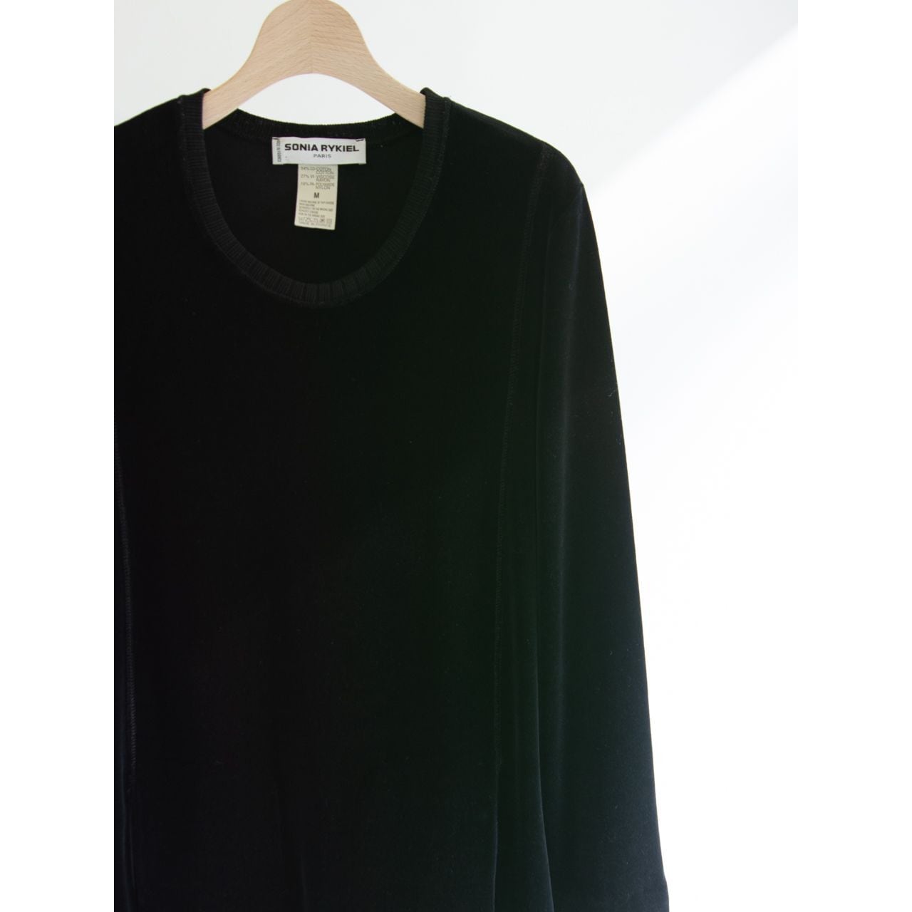 SONIA RYKIEL】Made in France Cotton-Viscose-Nylon Velour Pullover