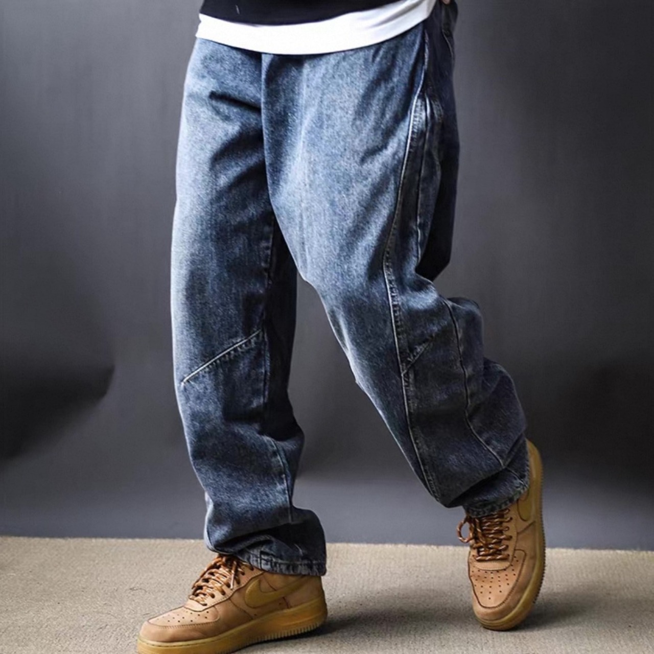 Panel wide leg denim pants 1299 - 3