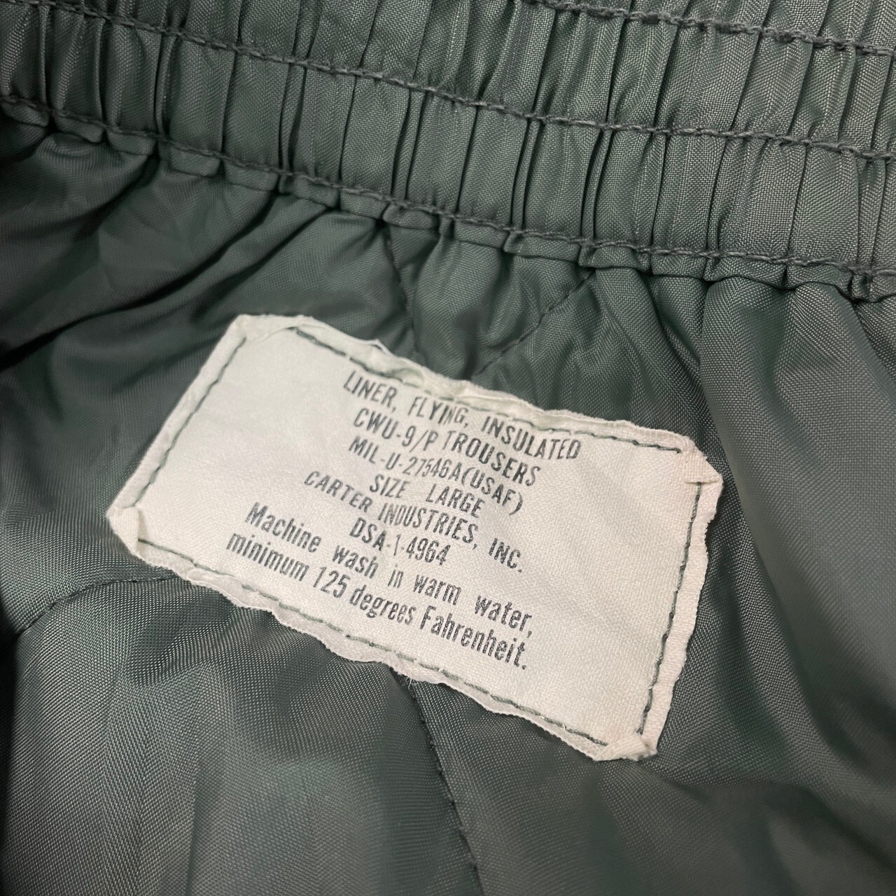 60年代 U.S.AIR FORCE 米軍実品 CWU 9/P キルティングライナーパンツ 