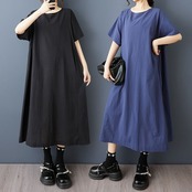 ゆったり ボートネック ワンピース  30158