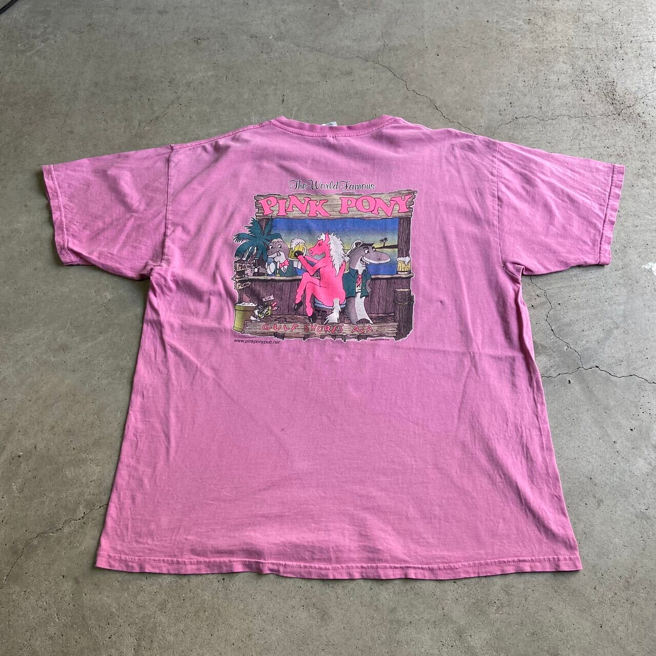 90〜00年代 PINK PONY PUB ショップロゴ バックプリントTシャツ メンズ