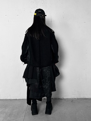 "再構築" MA-1×Denim Asymmetric Military Skirt