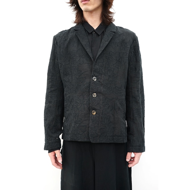 [kujaku] (クジャク) 2024SS J-676 / embroidery jacket (black)