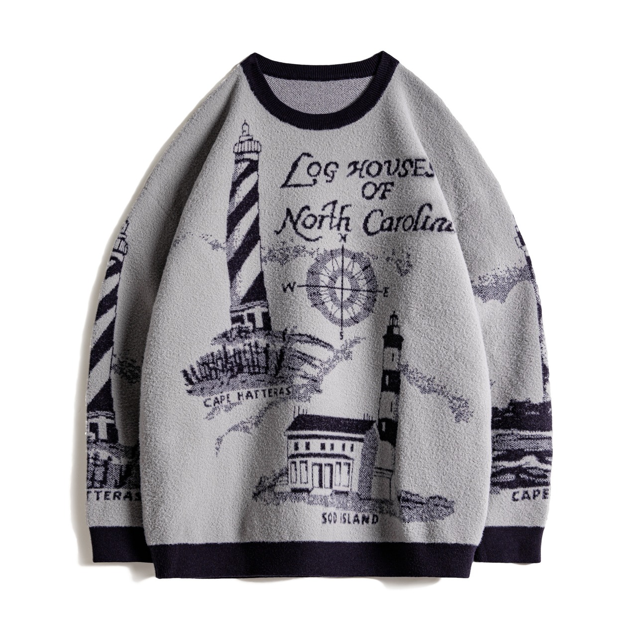 Lighthouse Pattern Crewneck Sweater / ライトハウス パターン クルーネック セーター