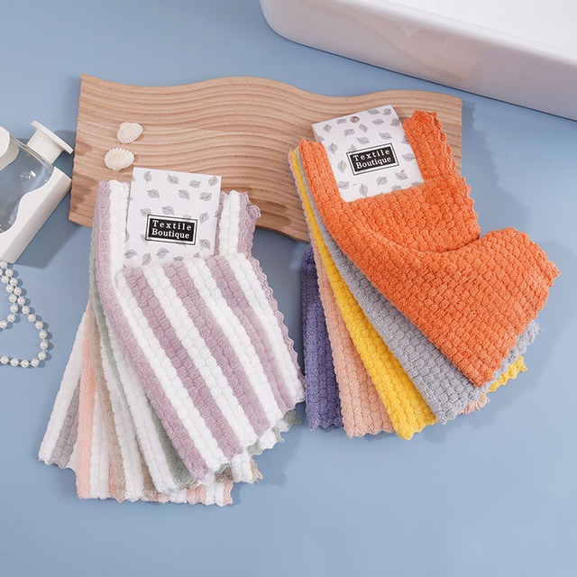 厚手コーラルベルベットタオル 30×30cm 5枚セット