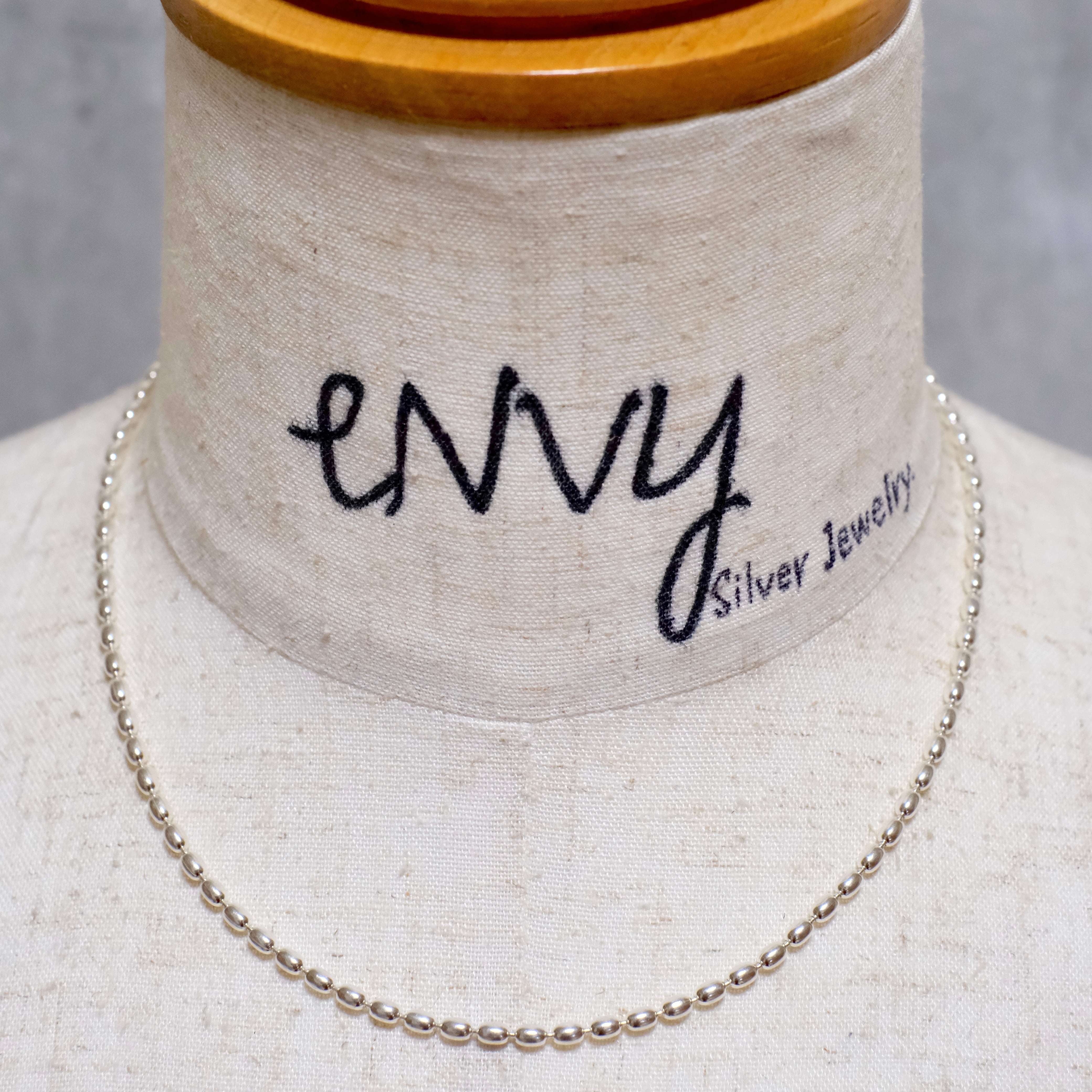 シルバー925 Silver オーバルチェーンネックレス/軽研磨仕上げ