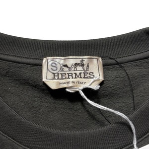 2024aw HERMES leather patch sweat shirt