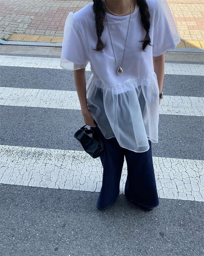 2025年INS 春夏新作 おしゃれ 気質 カジュアル系 トップス メッシュ Tシャツ