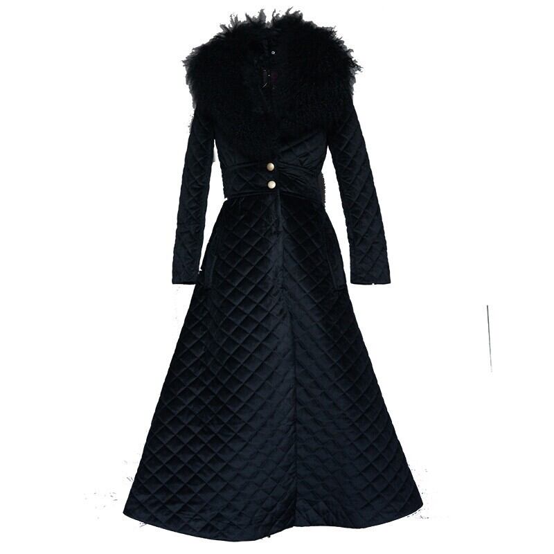 ファー 付き キルティングコート アウター コート 上着 ロングコート