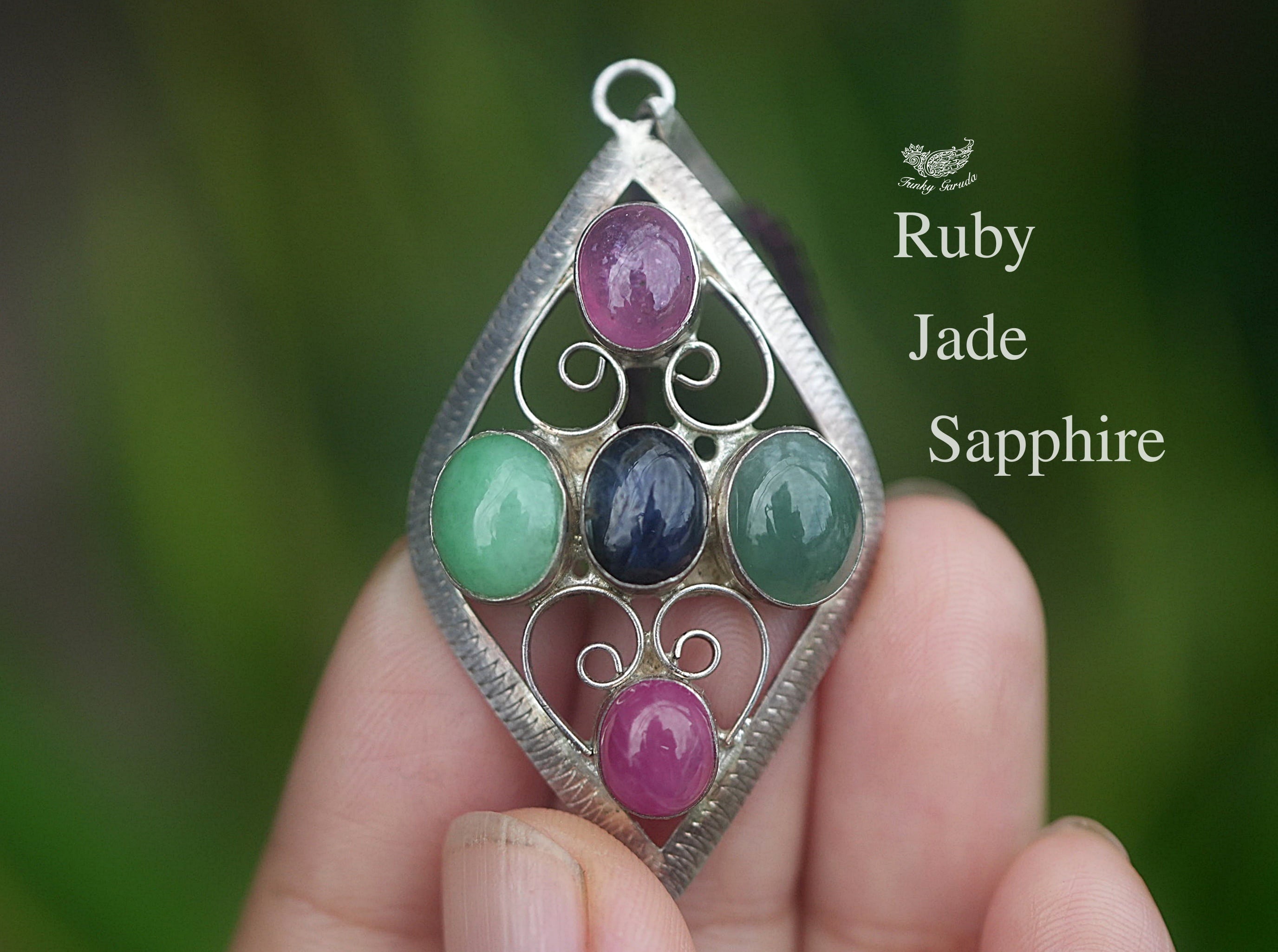 宝石の集合★シルバー細工★ペンダント 1724