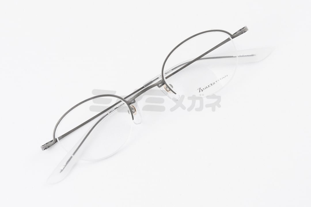 Zparts メガネ Z-108 Col.BLIP オーバル ハーフリム ナイロール 半リム