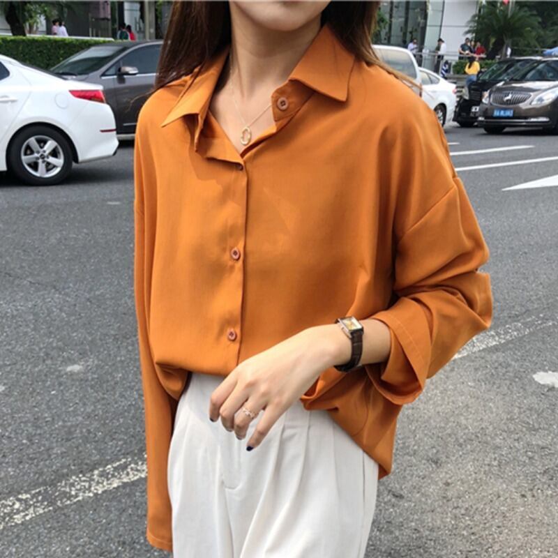 2020年初春レトロシックトップレイジールーズワイルド長袖シフォンネットレッドシャツ女性デザインセンス YY-ファッション14285814562