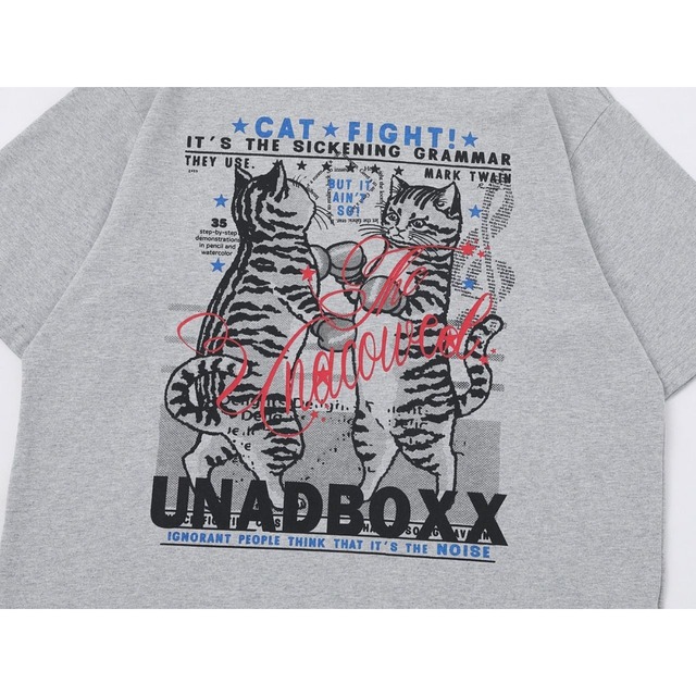 ネコパンチグラフィックアートTシャツ 2col   R02316