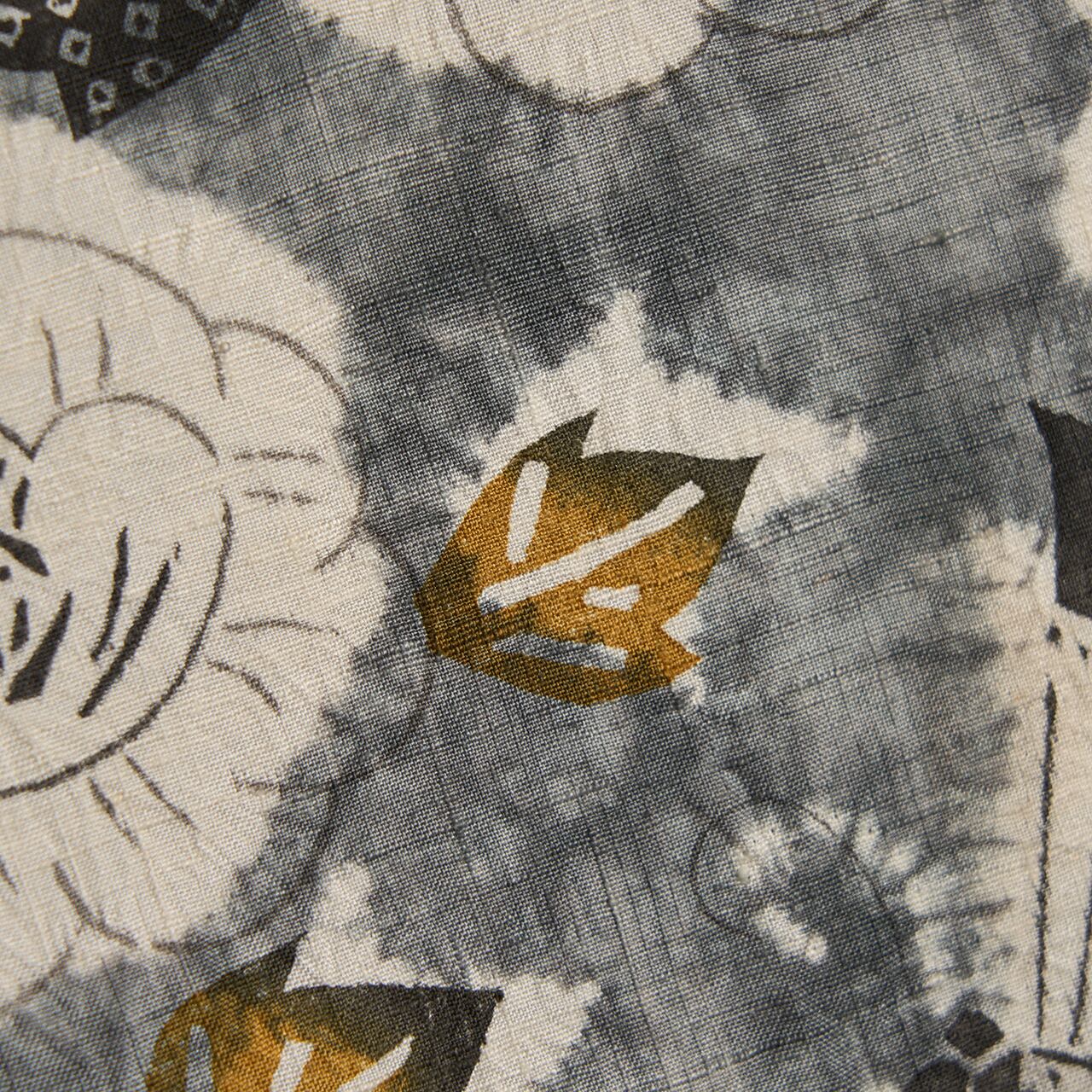 古沢万千子図案 「蝶と芍薬紋」 型絵染小紋 紬袷着物【中古】 | かわの屋
