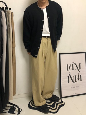 Double Twist Tuck Premium Cotton Pants（3color）