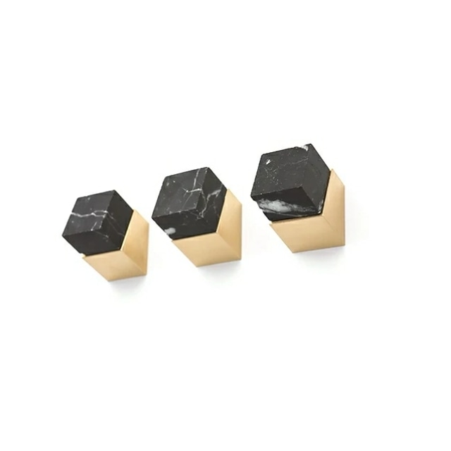 大理石コート掛け(黒3個セット)