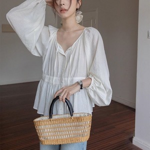 ribbon neck sheer blouse   101524