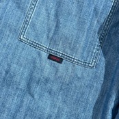 Papas パパス 裏チェック フルジップ シャンブレー デニム ジャケット ジャンパー 50 (L)/インディゴ メンズ