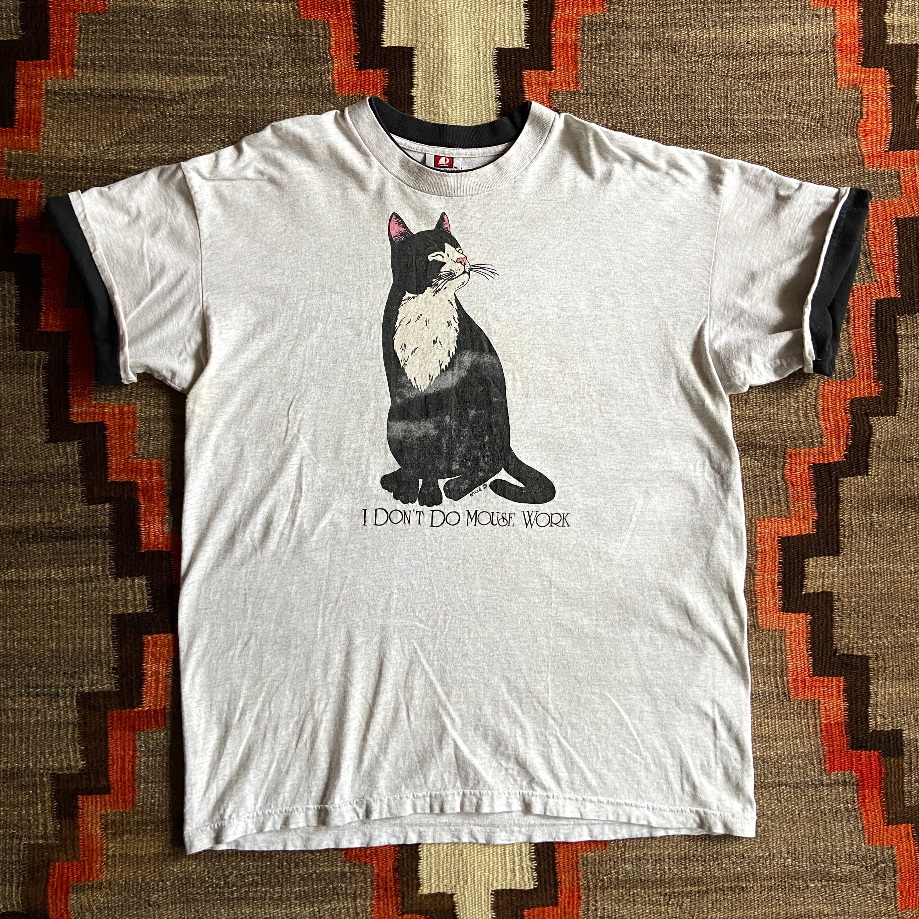 1990s Cat Tee XL Made in USA H029